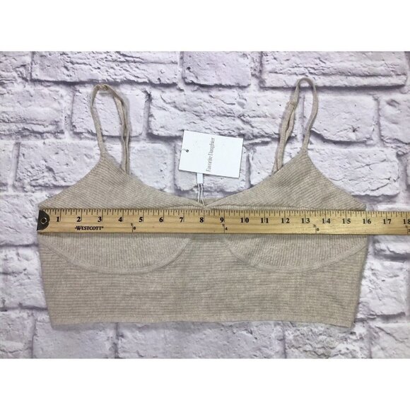 NWT Favorite Daughter Cashmere Blend Spaghetti Strap Bralette Beige Size Medium - Picture 4 of 5